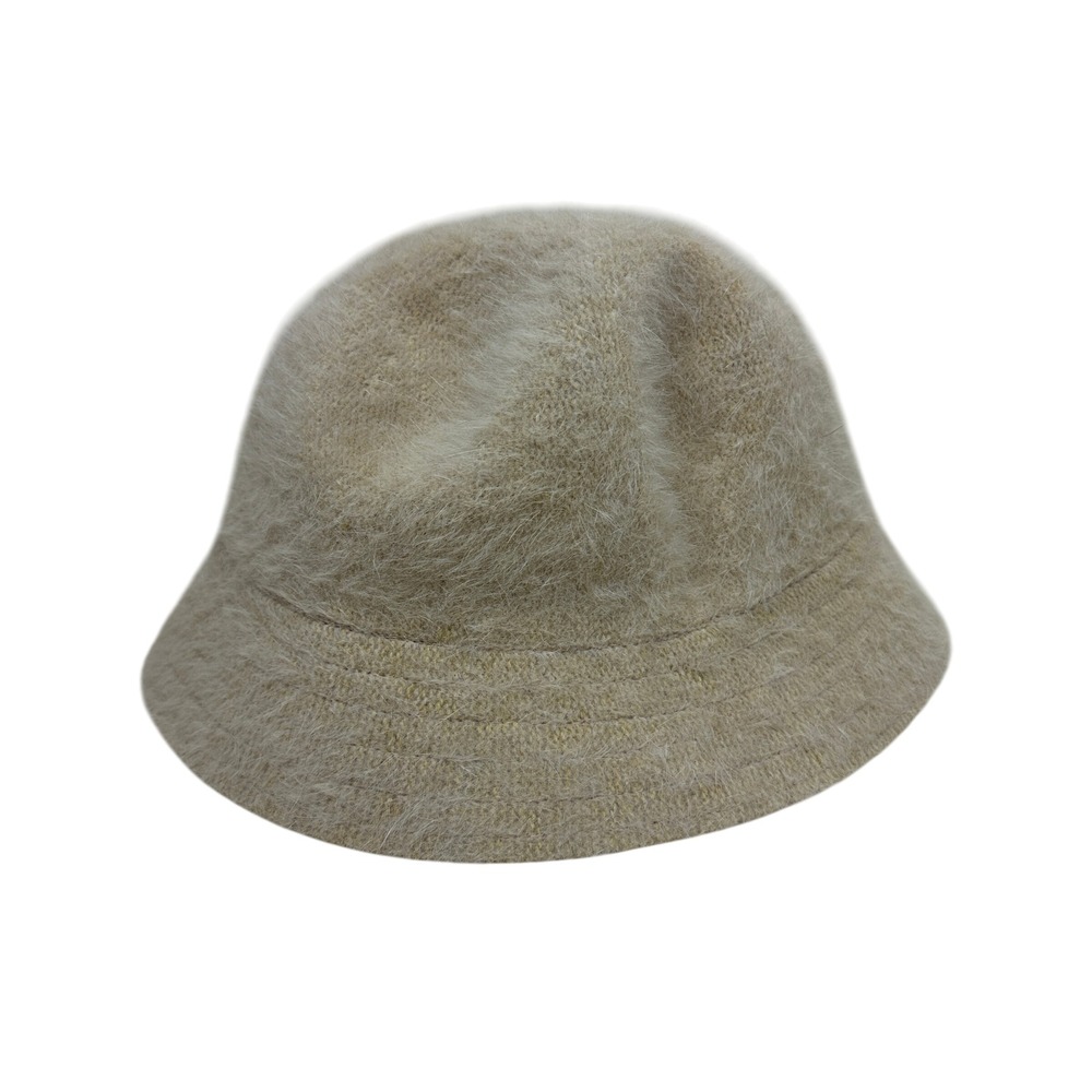 Angora Blend Bucket Hat Beige One Size Fuzzy Warm Winter 57 cm‎